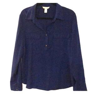 Banana Republic Navy Blue Blouse W/ front pockets